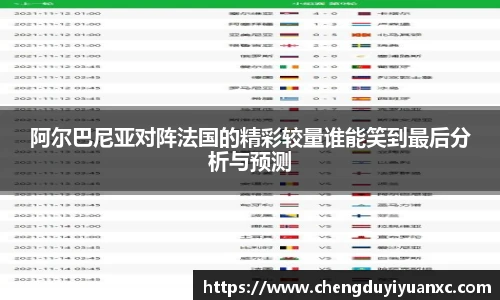 阿尔巴尼亚对阵法国的精彩较量谁能笑到最后分析与预测